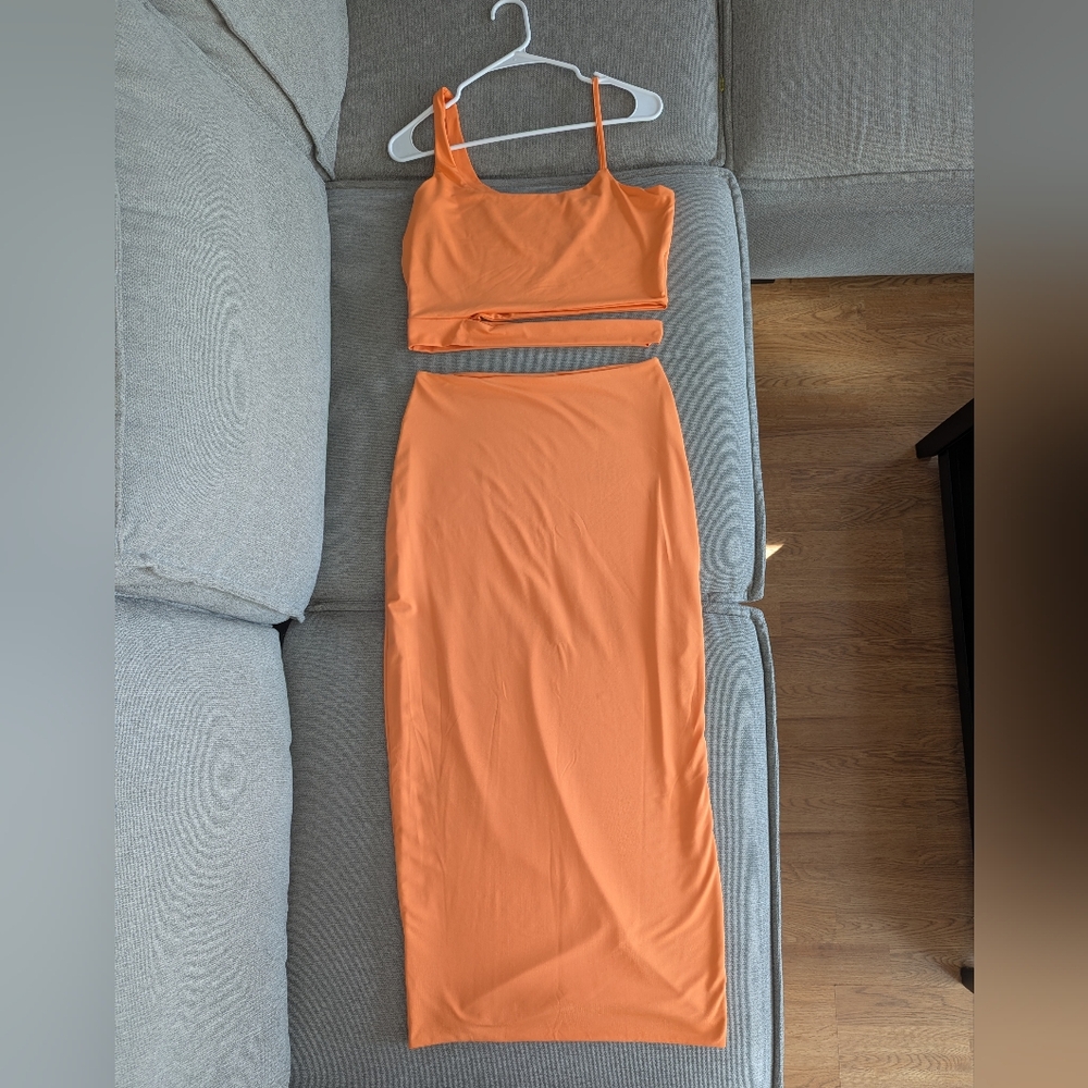 Orange Two-Piece Set Women's XL